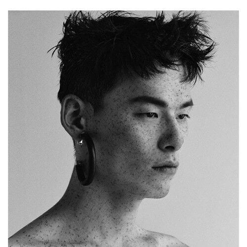 feathery korean men haircut